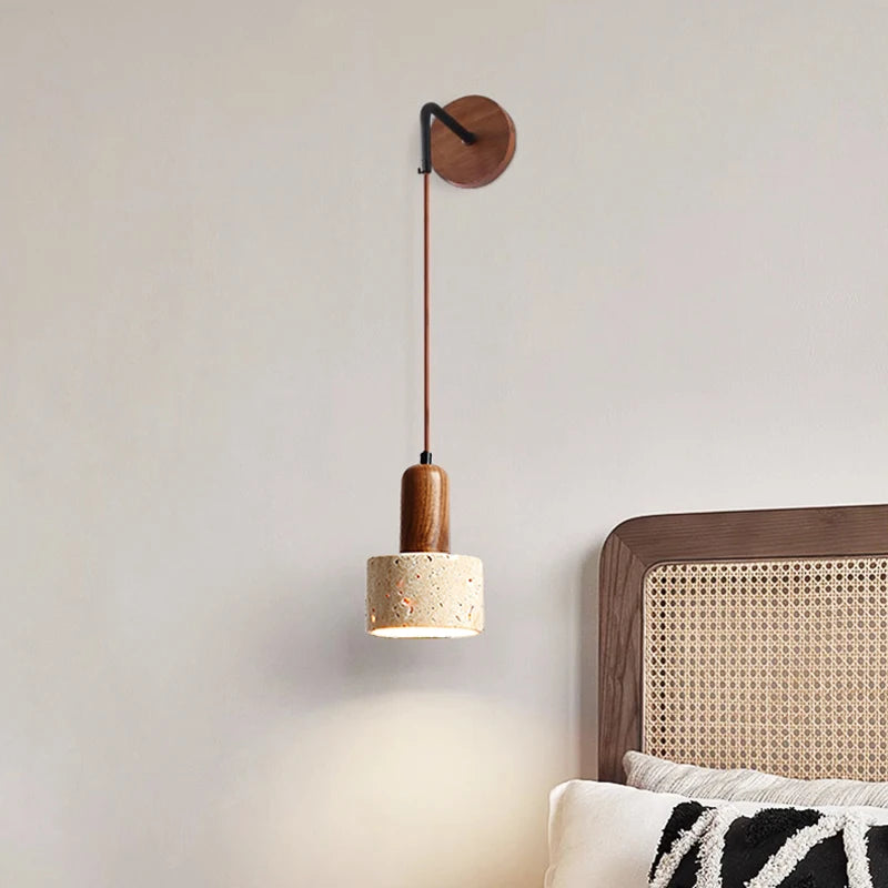 Lampe de chevet Murale Ajustable en Marbre Travertin - lampechevetdesign.com