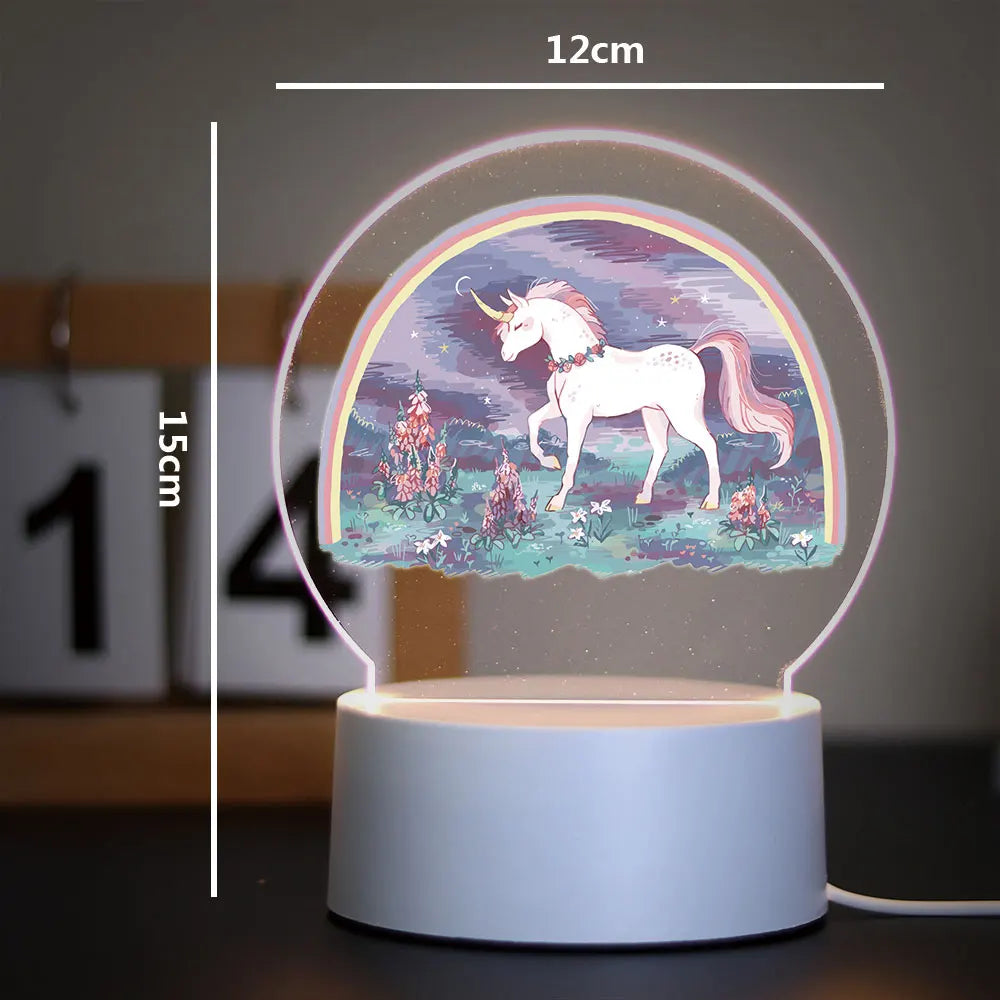 Lampe de Chevet Licorne LED 3D pour Enfant - lampechevetdesign.com