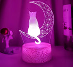 Lampe de chevet 3D Tactile Chat - lampechevetdesign.com