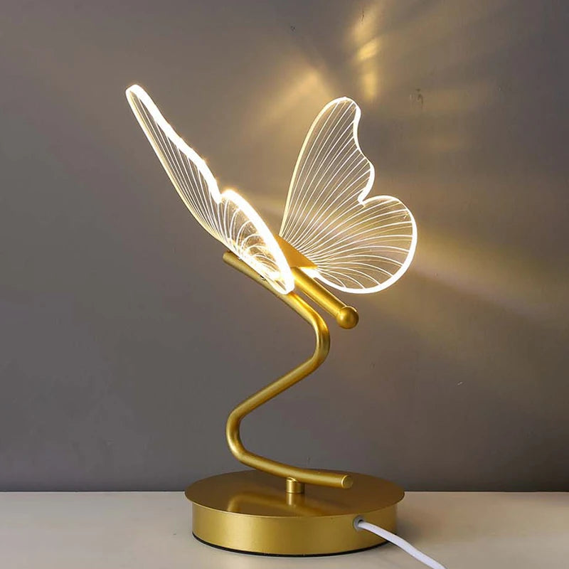 Lampe de Chevet Papillon Dorée Design - lampechevetdesign.com