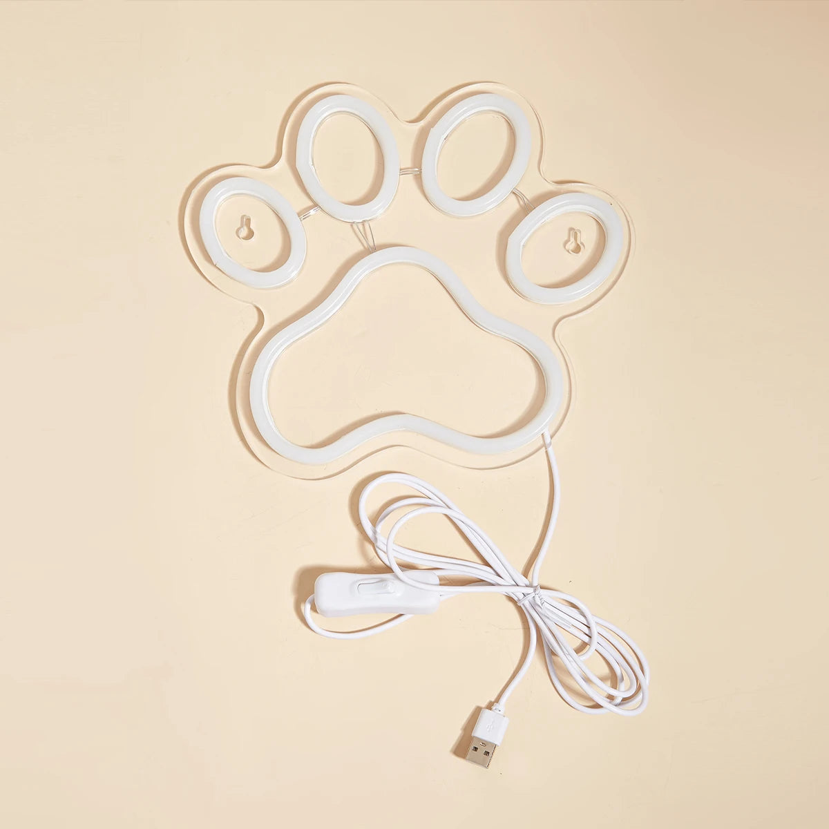 Lampe de Chevet Néon LED en Forme de Patte de Chien - lampechevetdesign.com