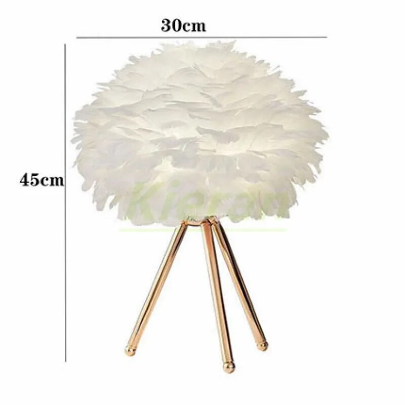 Lampe de chevet Plumes Douce - lampechevetdesign.com