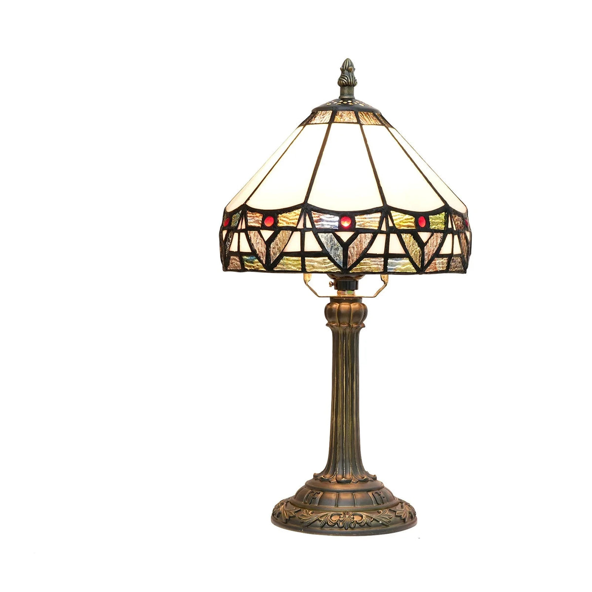Lampe de chevet Tiffany en Verre Vitrail avec Motif - lampechevetdesign.com