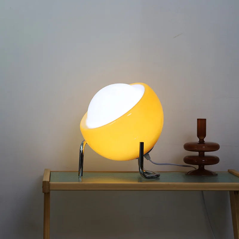 Lampe de Chevet Médiévale en Verre Orange - lampechevetdesign.com