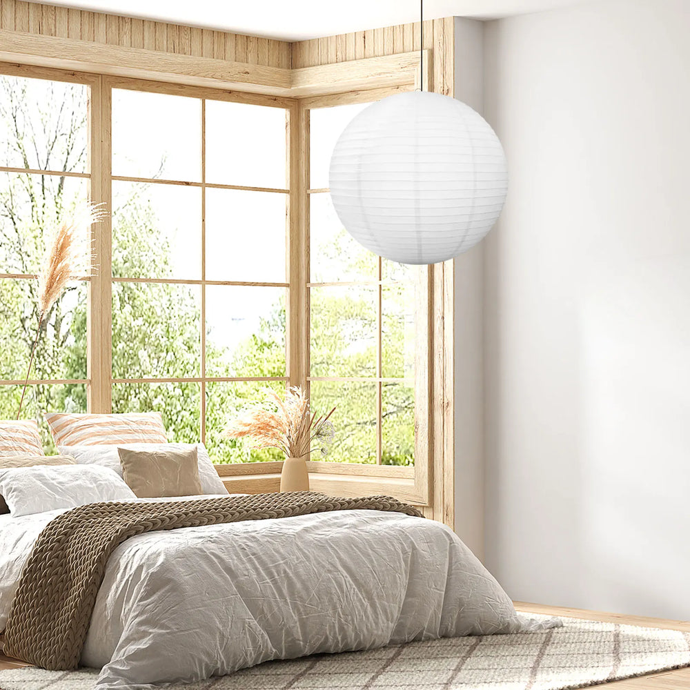 Abat-jour Lampe de Chevet Chinois Rond en Papier - lampechevetdesign.com