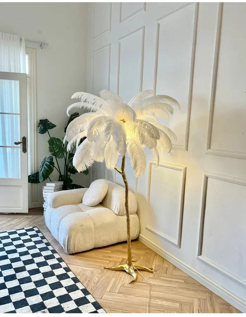Lampe de Chevet à Plume sur Pied - lampechevetdesign.com