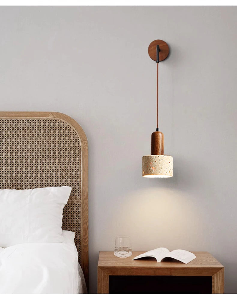 Lampe de chevet Murale Ajustable en Marbre Travertin - lampechevetdesign.com