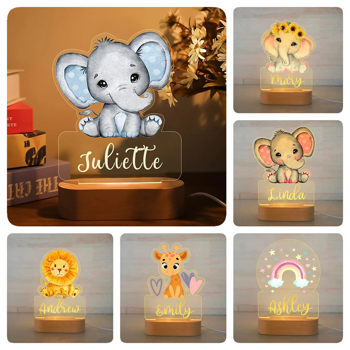 Lampe de Chevet Personnalisée Animaux pour Enfants - lampechevetdesign.com