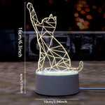 Lampe de chevet 3D LED Design Chat - lampechevetdesign.com