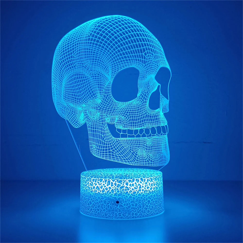 Lampe de Chevet Squelette Illusion 3D - lampechevetdesign.com
