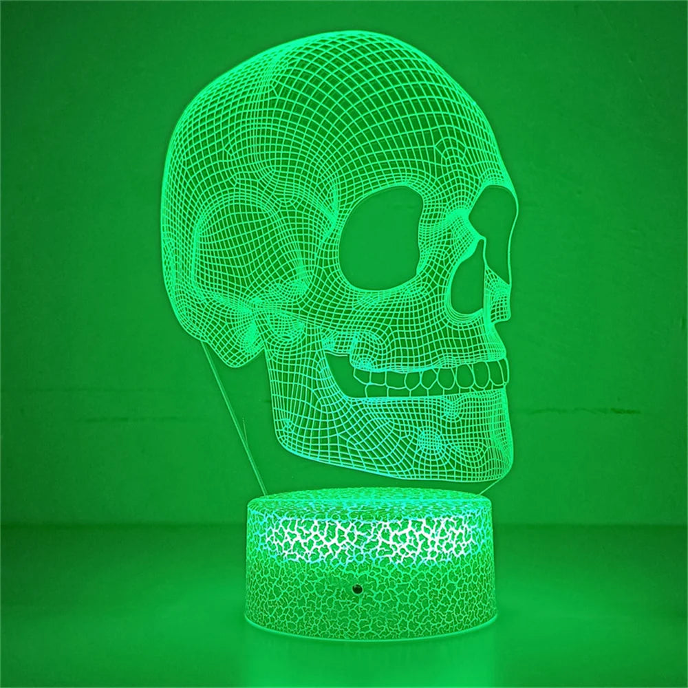 Lampe de Chevet Squelette Illusion 3D - lampechevetdesign.com