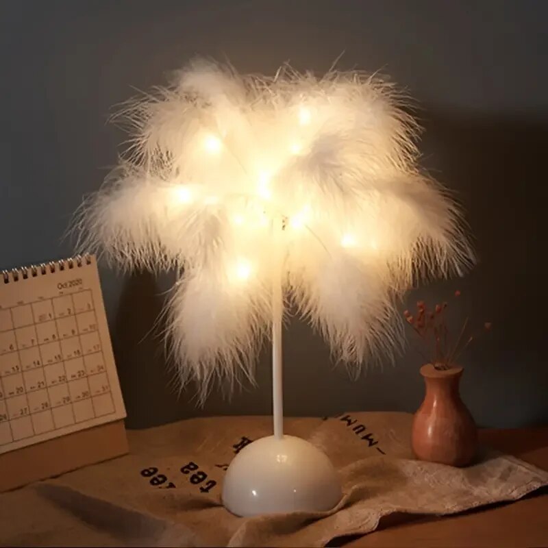 Lampe de chevet LED Plume - lampechevetdesign.com