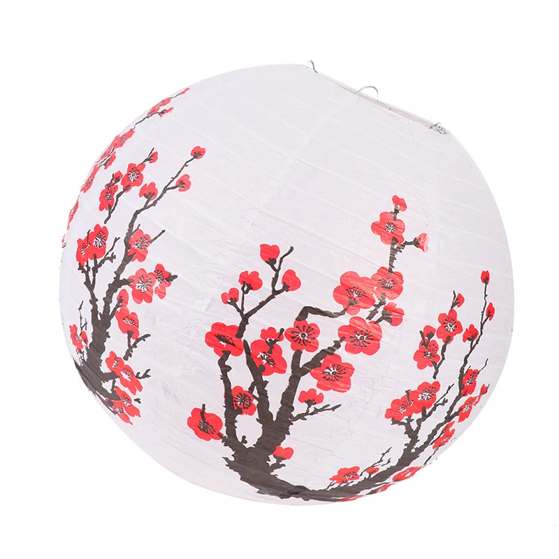 Abat-Jour Lanterne Ronde en Papier Fleurs de Cerisier - lampechevetdesign.com
