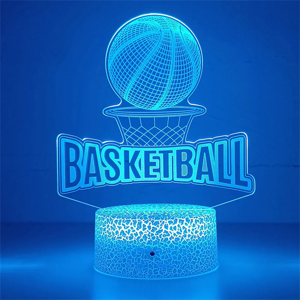 Lampe de Chevet 3D Basketball Tactile LED - lampechevetdesign.com