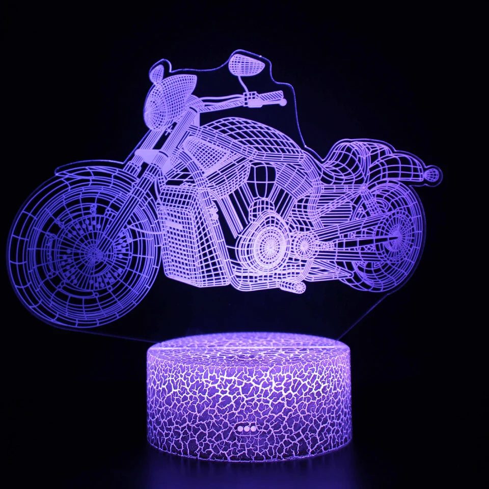 Lampe de chevet 3D Tactile Moto - lampechevetdesign.com
