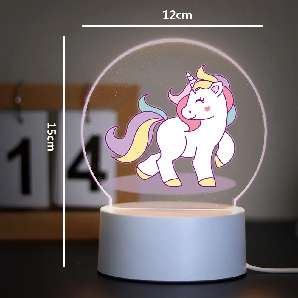 Lampe de Chevet Licorne LED 3D pour Enfant - lampechevetdesign.com