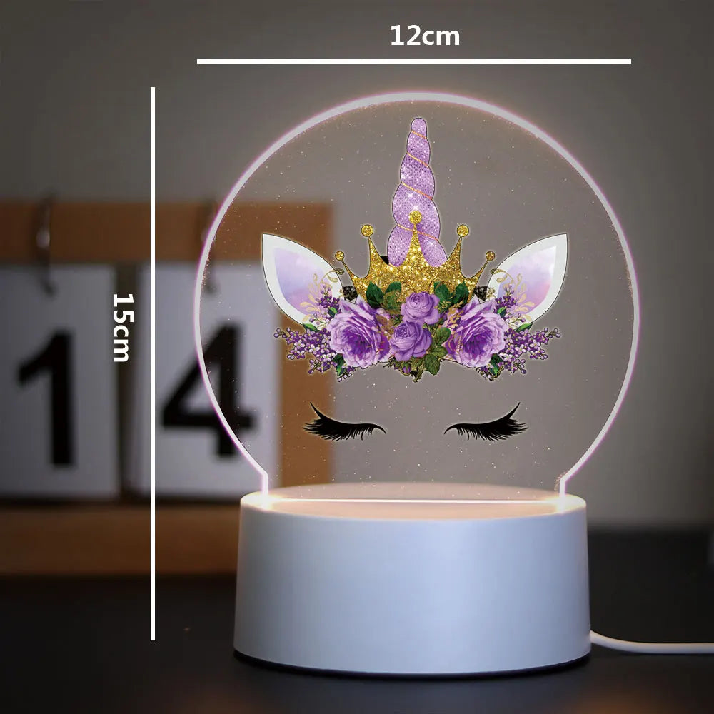 Lampe de Chevet Licorne LED 3D pour Enfant - lampechevetdesign.com