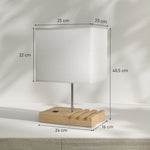 Lampe de Chevet Bois avec Ports USB et Organisateur - lampechevetdesign.com