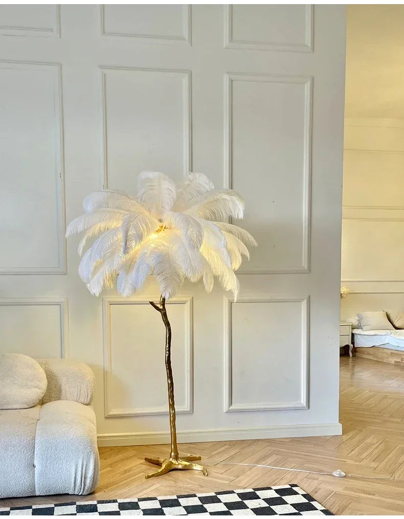 Lampe de Chevet à Plume sur Pied - lampechevetdesign.com