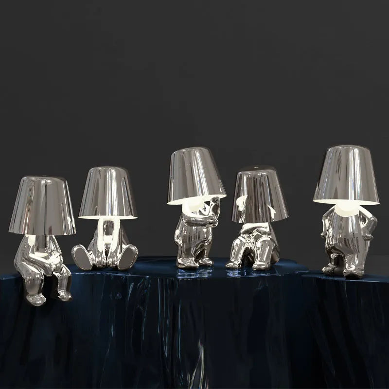 Lampe de chevet Tactile Rechargeable Or & Argent - lampechevetdesign.com