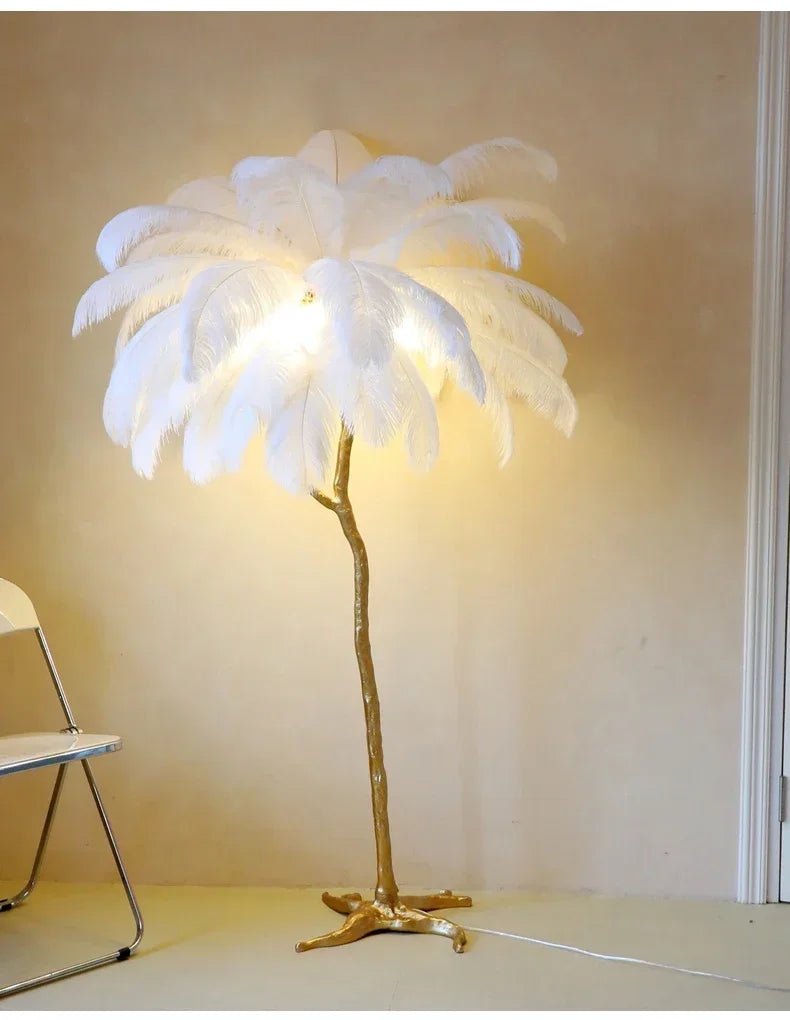 Lampe de Chevet à Plume sur Pied - lampechevetdesign.com