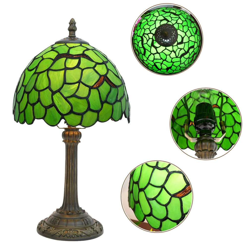 Lampe de chevet Tiffany en Verre Vitrail avec Motif - lampechevetdesign.com