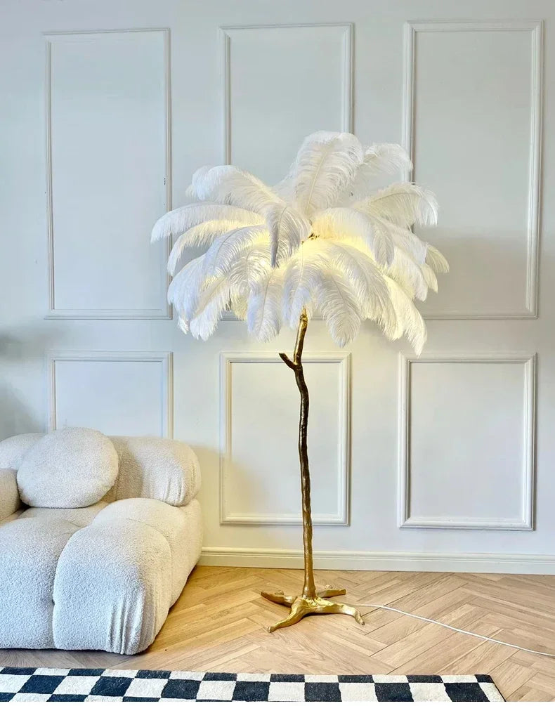 Lampe de Chevet à Plume sur Pied - lampechevetdesign.com