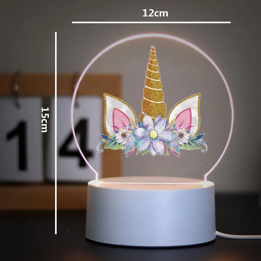 Lampe de Chevet Licorne LED 3D pour Enfant - lampechevetdesign.com