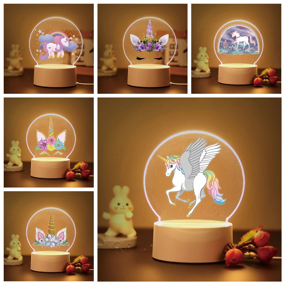 Lampe de Chevet Licorne LED 3D pour Enfant - lampechevetdesign.com