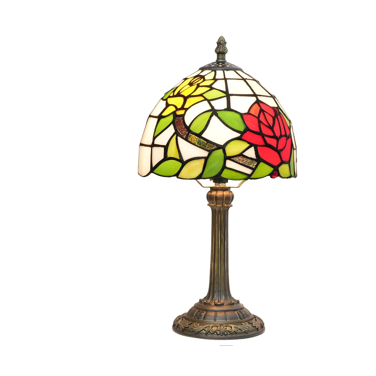 Lampe de chevet Tiffany en Verre Vitrail avec Motif - lampechevetdesign.com