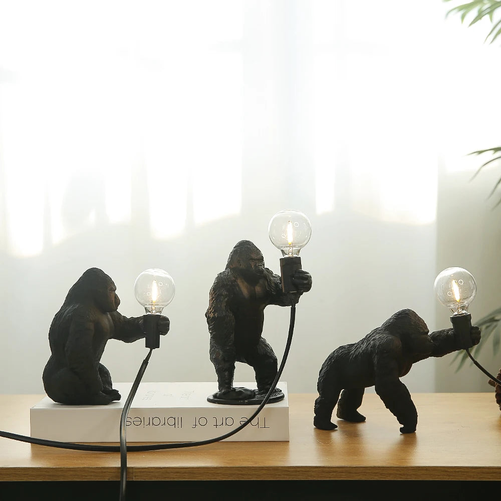 Lampe de Chevet Gorille en Résine - lampechevetdesign.com