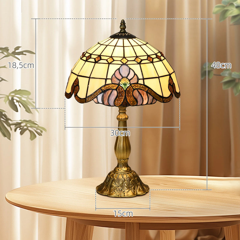 Lampe de Chevet Baroque Verre Coloré Fait Main - lampechevetdesign.com