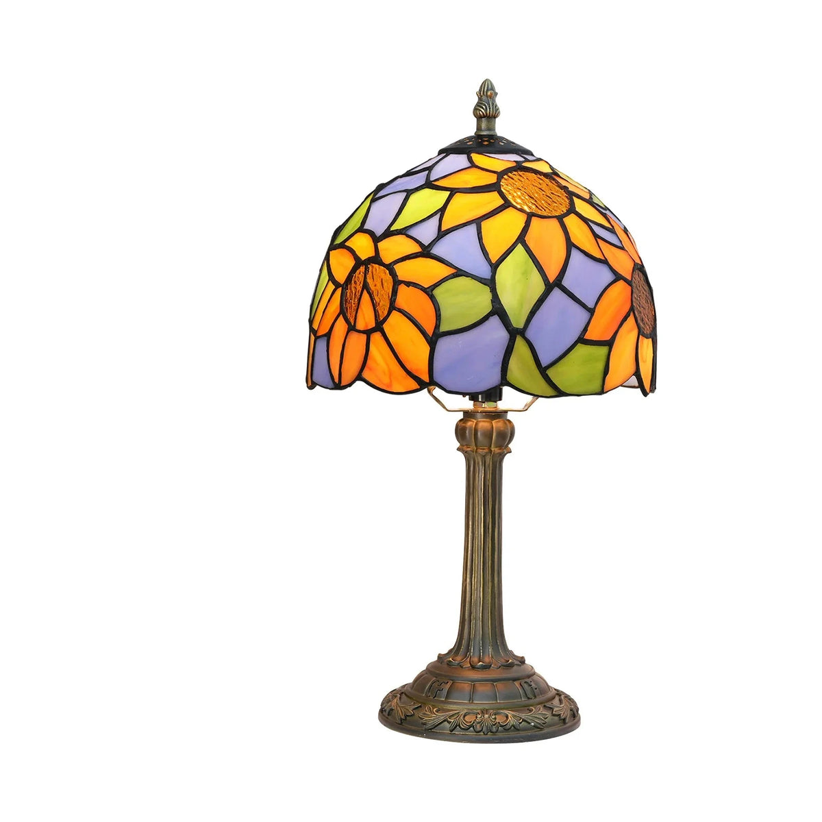 Lampe de chevet Tiffany en Verre Vitrail avec Motif - lampechevetdesign.com