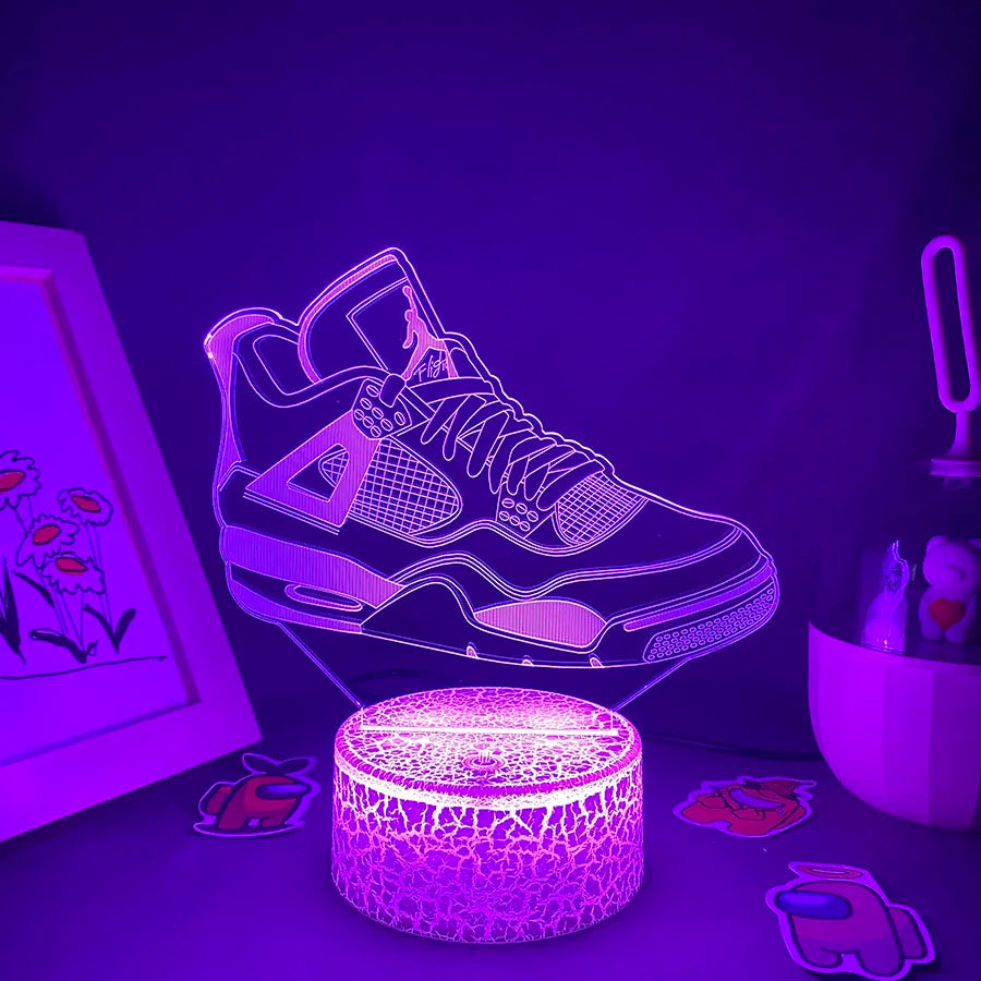 Lampe de chevet 3D LED Sneakers - lampechevetdesign.com