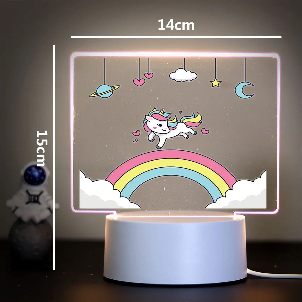 Lampe de Chevet Licorne LED 3D pour Enfant - lampechevetdesign.com