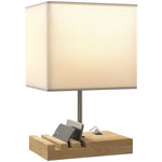 Lampe de Chevet Bois avec Ports USB et Organisateur - lampechevetdesign.com