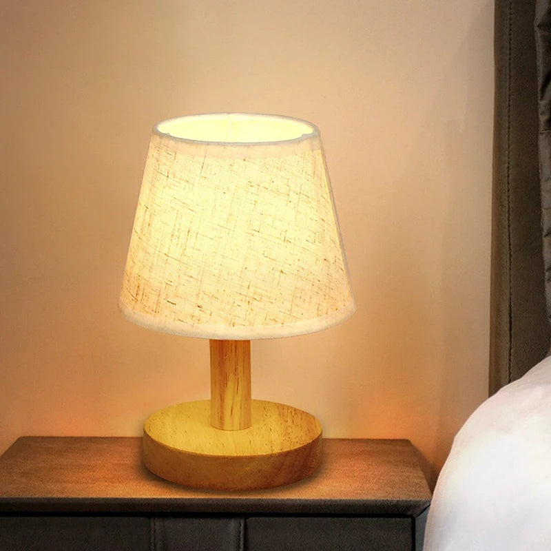 Lampe De Chevet Style Japonais Rétro En Bois - lampechevetdesign.com