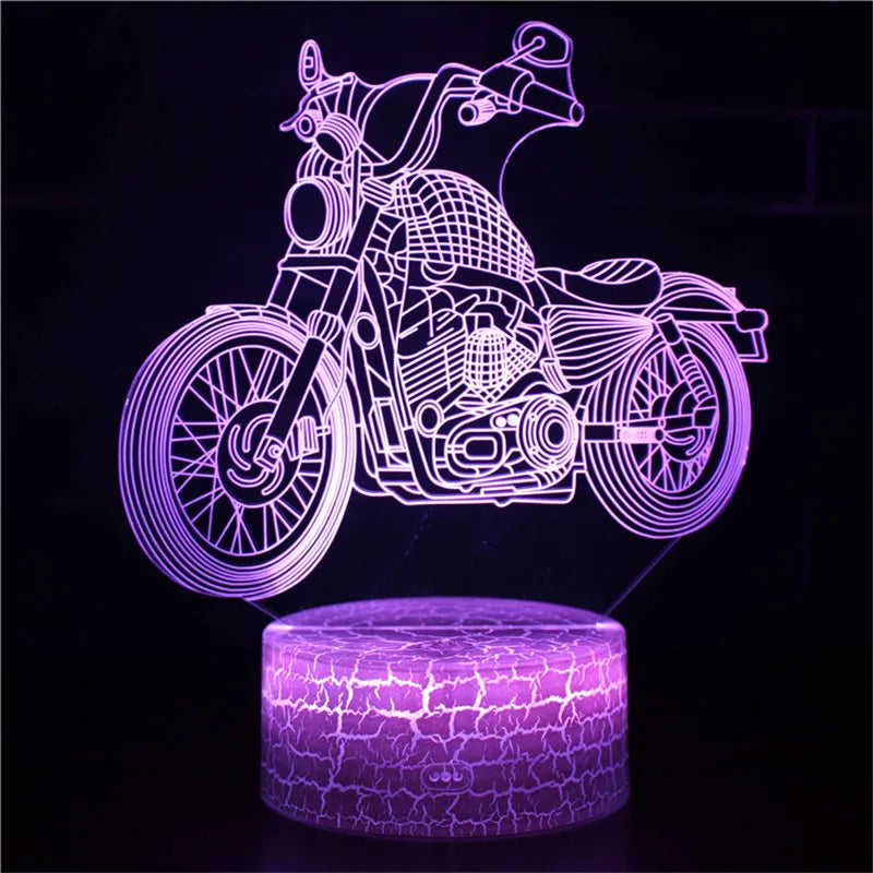 Lampe de chevet 3D Tactile Moto - lampechevetdesign.com