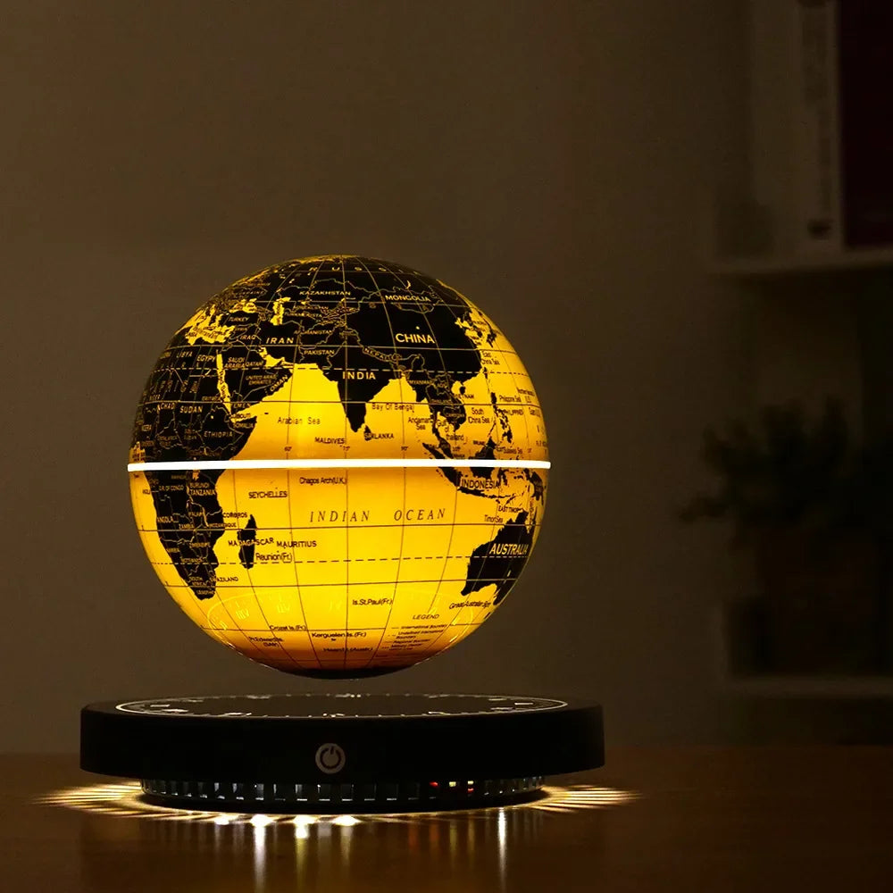 Lampe de chevet Globe en Lévitation Magnétique en Verre Rotation 360° - lampechevetdesign.com