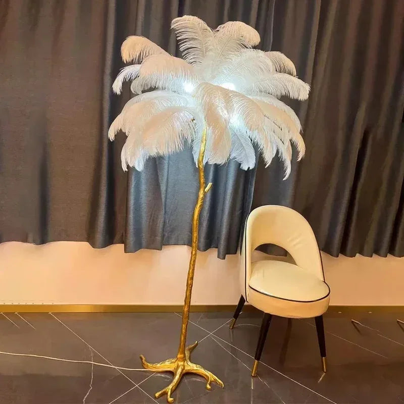 Lampe de Chevet à Plume sur Pied - lampechevetdesign.com