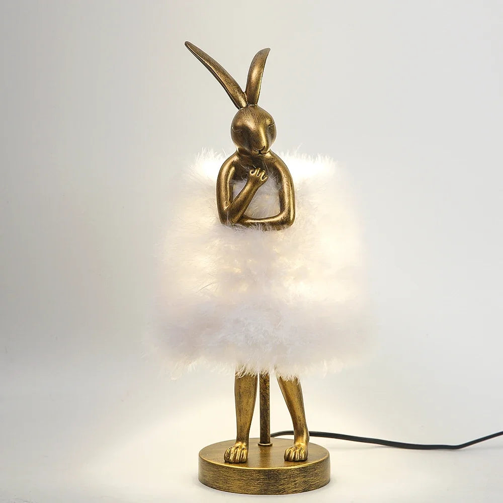 Lampe de Chevet Plume en Forme de Lapin - lampechevetdesign.com