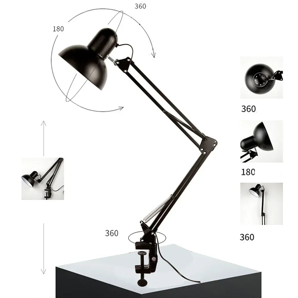 Lampe de Bureau Pliable à Clip Moderne - lampechevetdesign.com