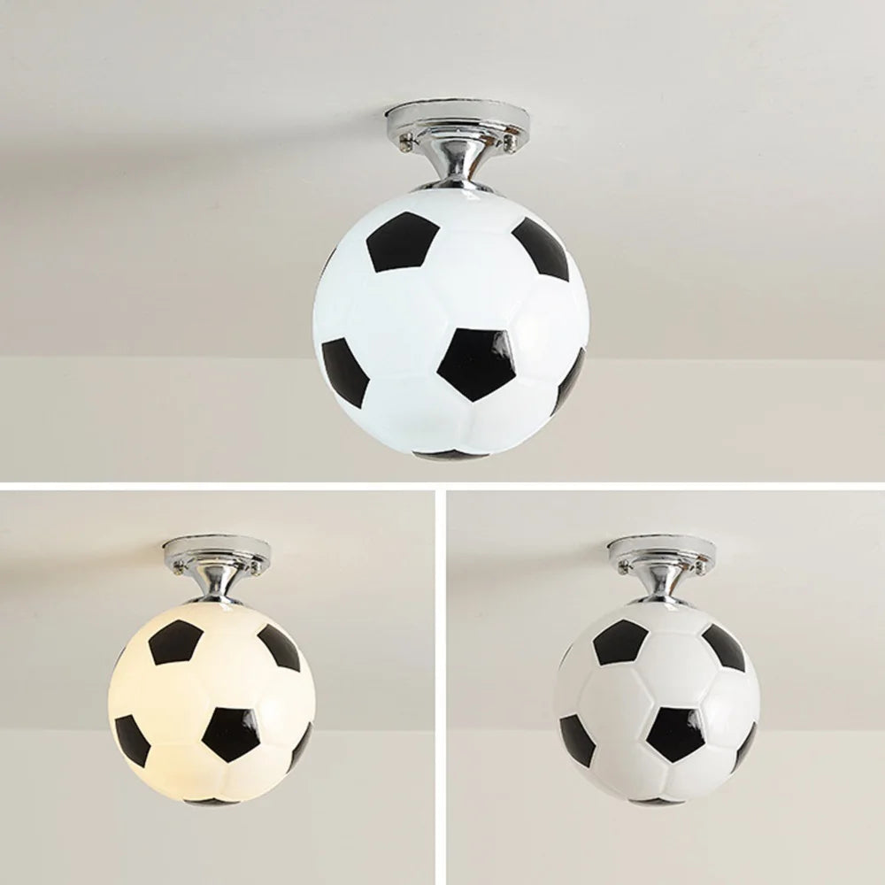 Lampe de chevet Plafonnier Ballon de Football LED pour Enfant - lampechevetdesign.com
