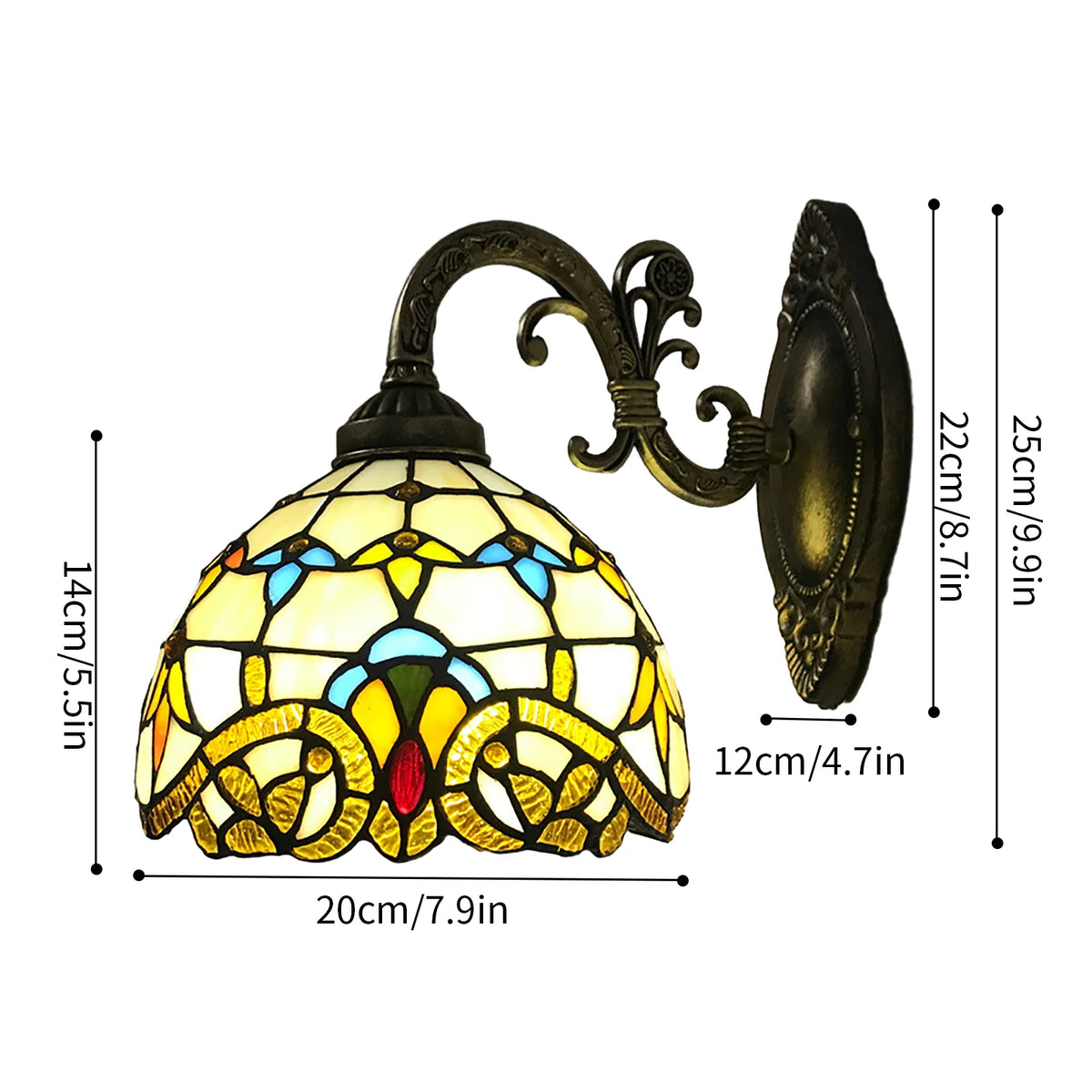 Lampe de chevet Murale Tiffany en Verre Teinté - lampechevetdesign.com