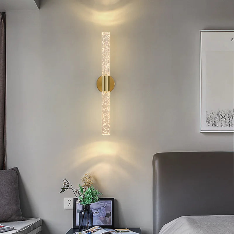 Lampe de chevet Murale Moderne LED avec Tige en Cristal - lampechevetdesign.com