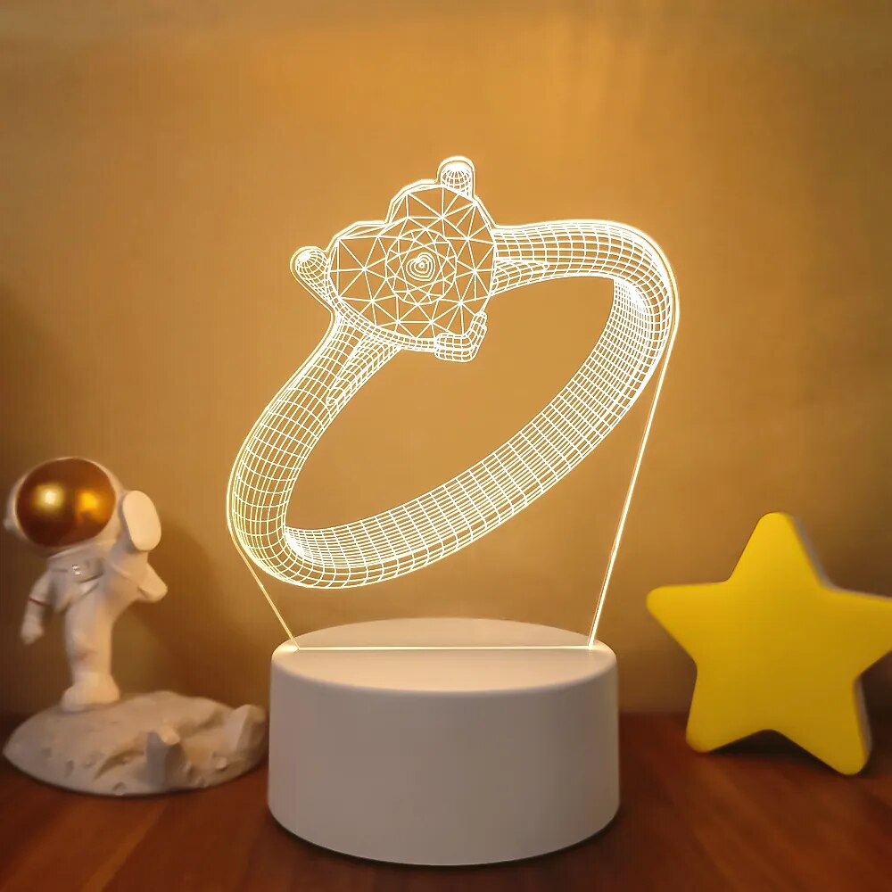 Lampe de chevet 3D Love - lampechevetdesign.com