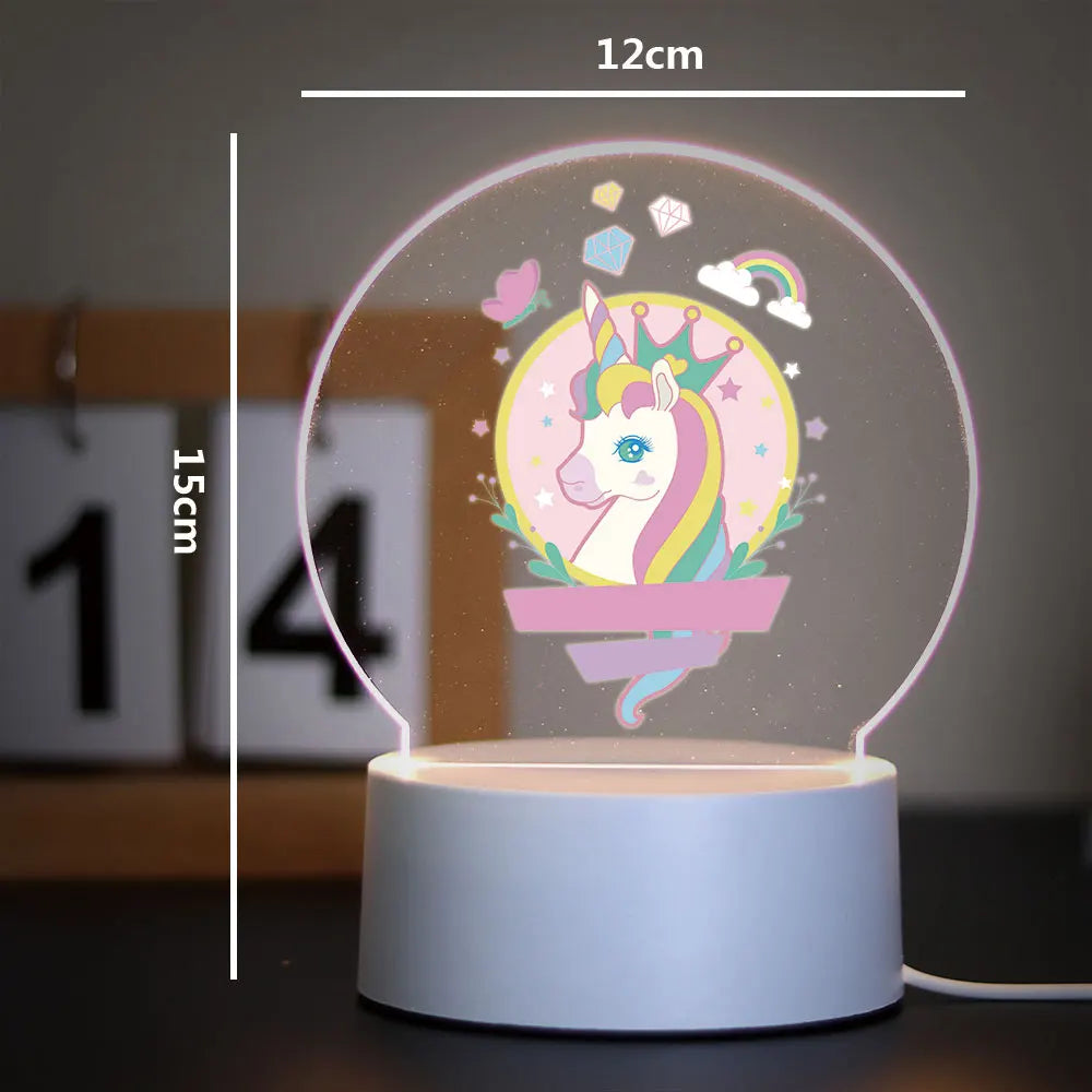 Lampe de Chevet Licorne LED 3D pour Enfant - lampechevetdesign.com