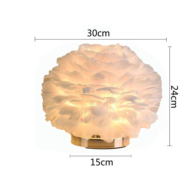 Lampe de chevet Plume Moderne - lampechevetdesign.com