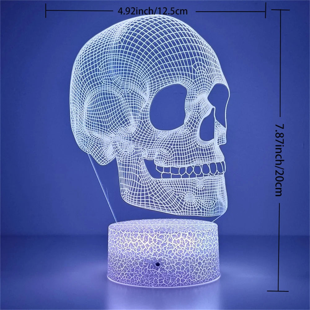 Lampe de Chevet Squelette Illusion 3D - lampechevetdesign.com