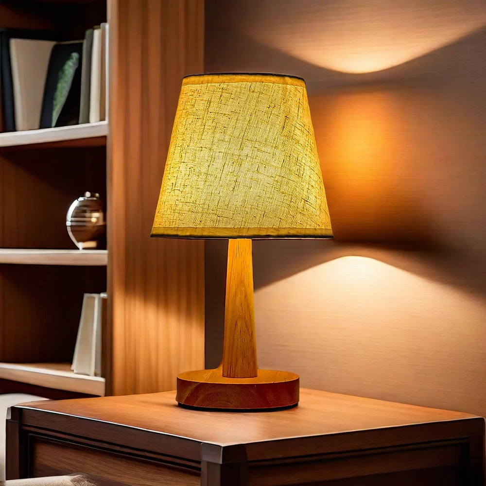 Lampe De Chevet Style Japonais Rétro En Bois - lampechevetdesign.com